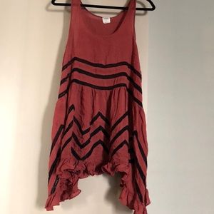 Free People Voile and Lace Slip Dress Copper Blk